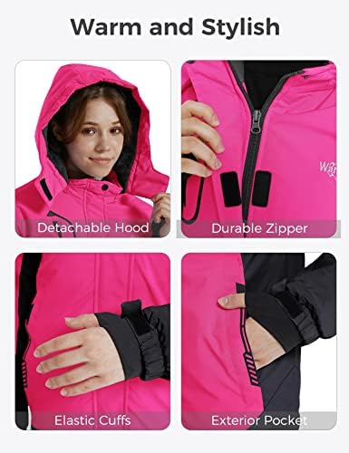 wantdo Girls Winter Ski Coat Fleece Snowboarding Jacket Waterproof 10000mm