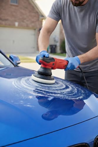 NEW! Electric Polisher Compatible with Bauer 7.5 Amp 6 in. Long-Throw Random Orbit DA Polisher - Powerful Motor Quickly Removes Moderate to Severe Defects in Less Time, Without Leaving Buffer Trails