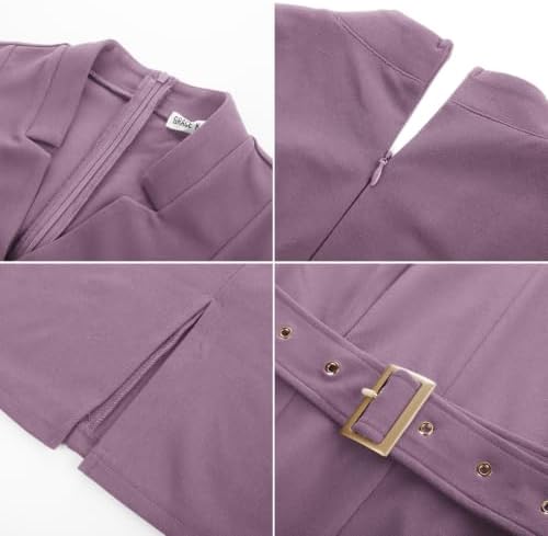 GRACE KARIN Women's Work Dress 3/4 Sleeve V Neck Bodycon Dress with Belt