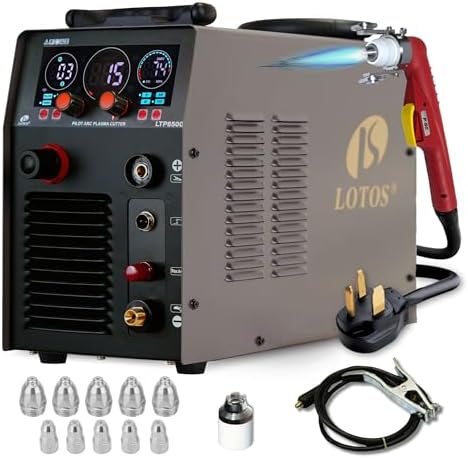 LOTOS LTP8500 85AMP Non-Touch Pilot Arc Plasma Cutter, Drag Cut Enabled, 1” 25mm Clean Cut, 1.5" 38mm Severance Cut, Metal Cut Machine, Plasma Cutting Equipment, 220V