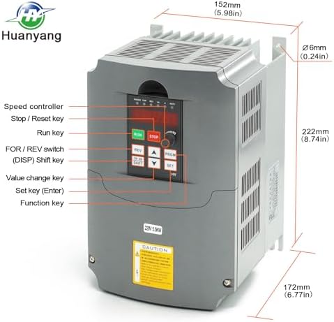 VFD Variable Frequency Drive Converter 220v Single to 3 Phase 5.5kw 7.5HP