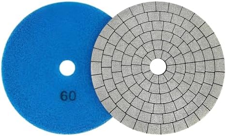 Electroplated Diamond Sanding Pad, 60Grit 6inch 150mm Grinding Disc Hook and Loop Backing for Stone Tile Glass Trimming & Metal Polishing & Wood Sanding (1 Piece)