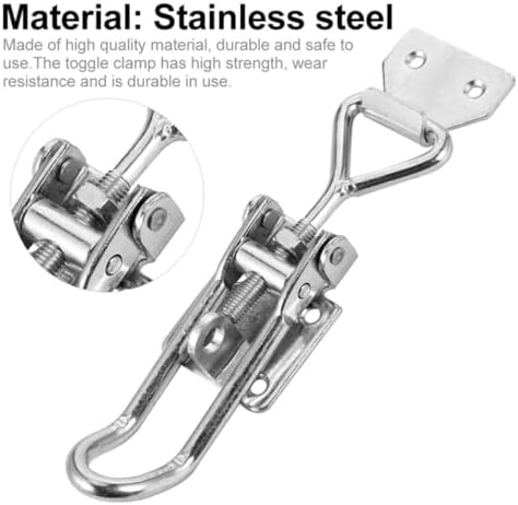 Toggle Latch Clamp Easy to Install Stainless Steel with Adjustable Latch Hardware Toggle Clamp Sturdy Silver Workholding Device for Repairing Field and Jigging Applications