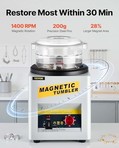 VEVOR Magnetic Tumbler 180 mm 2000 RPM KT-185 Jewelry Polisher Tumbler