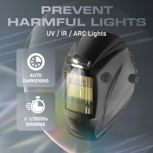 Sunstac Auto-Darkening Welding Helmet, Shade 4/9-13 with Light