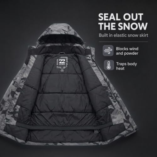 Billabong Ski Jacket Men - Waterproof Shell, Hooded Warm Winter Snow Coat