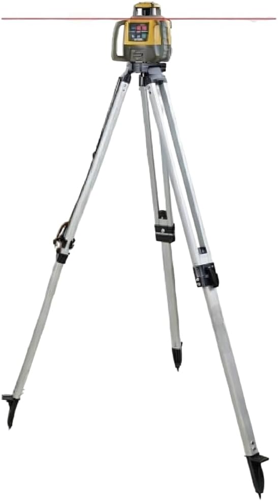 Topcon RL-H5A Laser Transit Leveler Kit - LS-80X Rotary Laser Receiver with Rod Bracket - 36-60in Precision Level 360 Laser Tripod - 13ft Fiber Rod Level Tool with Tenth Increments for Construction