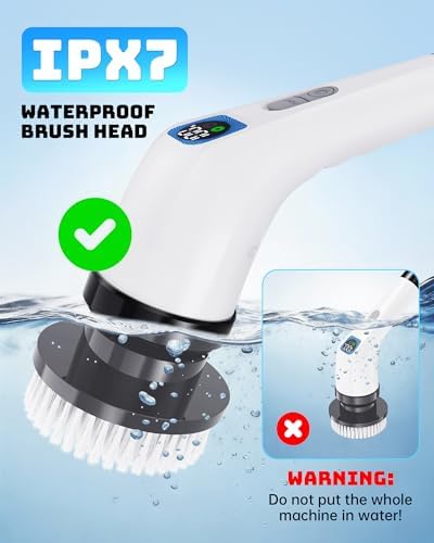 Electric Spin Scrubber for Bathroom | Shower Cleaner Brush with Long Handle