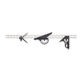 Starrett Combination Set with Square, Center and Reversible Protractor Head and Blade - 24" Blade Length, Forged and Hardened Steel Heads, 4R Graduation Type - 434-24-4R
