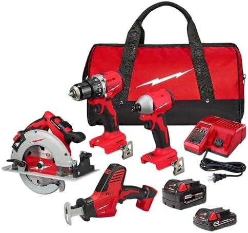 3693-24CX for Milwaukee M18 18V Cordless 4-Tool Combo Kit