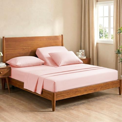 JS Sanders Collection Split Head Sheet Set 4PC Cal. King Size, Blush