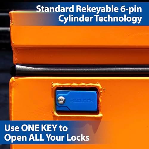PACLOCK's 10-Series Universal Jobsite Box Lock, Standard Rekeyable (SR), Keyed Differently w/ 2 Keys, Silver