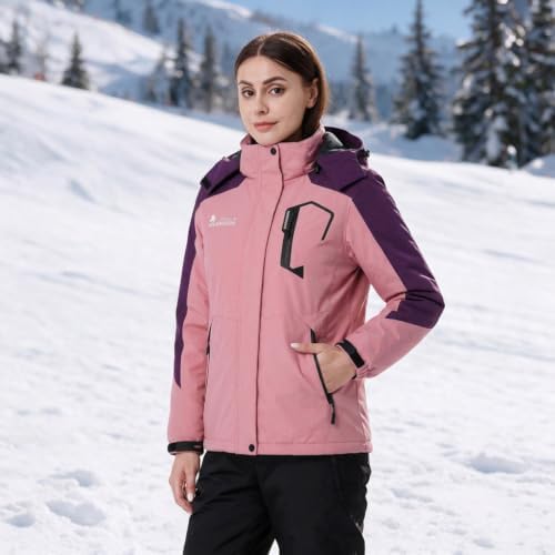 MOERDENG Women's Ski Jacket Warm Winter Coat Snowboarding Jacket