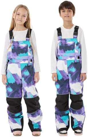GSOU SNOW Kids Snow Bibs Boys Girls Ski Snowboard Pants (3-16Years)