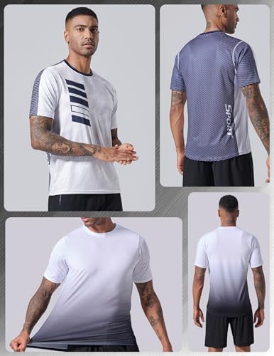 Liberty Imports 5 Pack Men's Active Quick Dry Crew Neck T Shirts