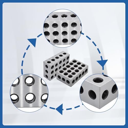 2-4-6 Blocks Matched Pair 23 Holes Accuracy 0.0003 Precision Hardened Steel 246 Machinist Set Up Blocks for Milling Machine