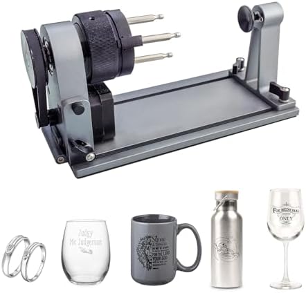 MD18 Rotary Roller, 3-in-1 Accessory Kit for K15 Pro A1 Pro M3 Z6 JL9, Cylindrical Craft Engraver for Cups Bottles Rings Baseball Bat