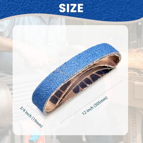 60PCS 3/4 x 12 Inch Sanding Belts, Replacement Belts for Knife Sharpeners