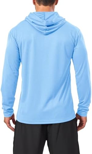 Men’s 5 Pack Sun Protection Long Sleeve Hoodie Rash Guard SPF Lightweight Quick Dry UV Shirts Outdoor Fishing Active Wear