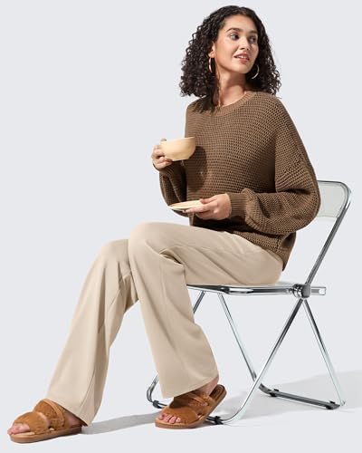 G4Free EverGoing Fleece Lined Wide Leg Pants for Women Dressy Work Casual