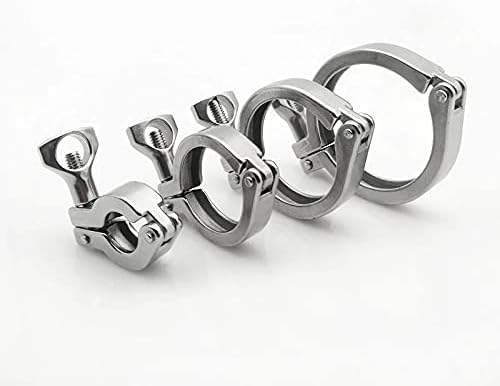 Beduan 1.5" Sanitary Tri Clamp 304 Stainless Steel Single Pin Heavy Duty Tri Clamp Clover with Wing Nut for Ferrule TC 1.5" (5 Pack, 1.5 Inch)
