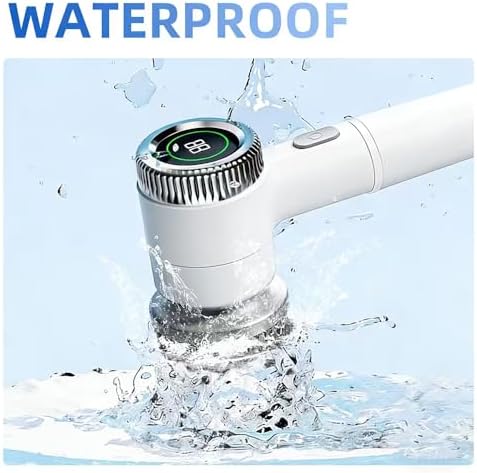 Layver Electric Egg Cleaner Brush Rechargeable Powerful Egg Washer for Fresh Eggs & Vegetable Brush with Battery Level Display,3 Speed Settings + 5 Replaceable Heads,Waterproof Design (White)