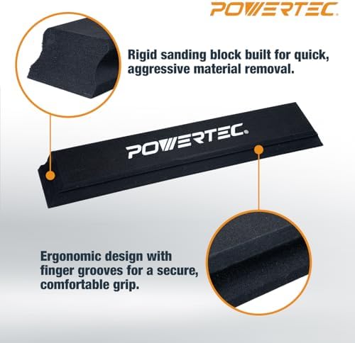 POWERTEC 16" PSA Sanding Block for Adhesive Sandpaper (72561)