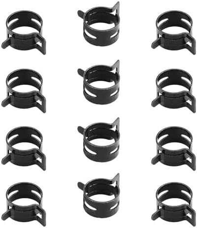 30pcs 0.98" ID Constant Tension Band Hose Clamps, 25mm Spring Band Type Action Hose Clamp Manganese Steel Fuel Line Clamp Low Pressure Air Clip Clamp for Fuel Hose Line Water Pipe Air Tube black