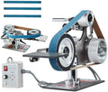VEVOR Belt Grinder Sander, 30 x 1-Inch Variable Speed Belt Polisher with VFD, 550W Polishing Grinding Machine with 2 Grinding Moulds & 3PCS Sanding Belts for Metalworking, Knife Making