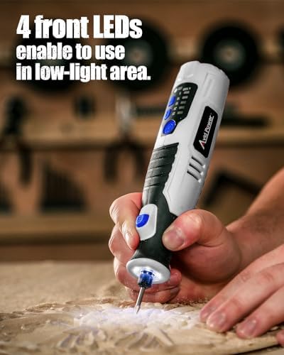 AVID POWER 8V Cordless Rotary Tool 5 Speeds Dog Nail Grinder 4 LED Lights