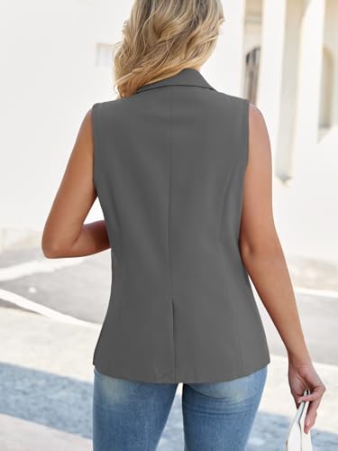 Mina Self Women's Sleeveless Vest Tops Open Front Lightweight Blazer Jacket