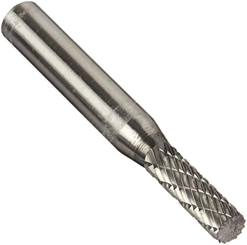 Drill America SA-14 Carbide Burr/Rotary File Cylindrical Double Cut for Die Grinder 3/16" Dia. x 5/8" Cut Length with 1/4" Shank and 2" Overall Length, DUL Series