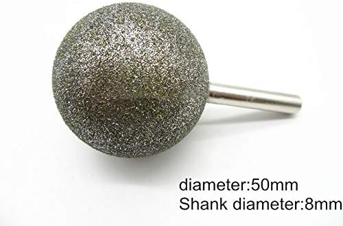 1Pcs 6mm/8mm Shank Spherical Head Diamond Grinding Bit Coated Mounted Points Round Ball Burs Coarse For Stone Drill Metal,25mm (6mm shank)