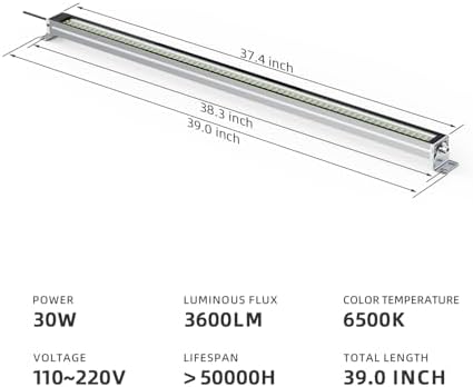 LED Workshop Light - CNC Machine Work Tube Industrial Lighting, LED Work Lamp for Machine Tools and Lathe 110V to 220V Universal (30 Watts)
