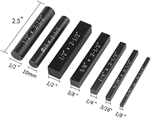 EANOSIC Setup Blocks Height Gauge Set, 7pcs Precision Aluminum Setup Bars for Router and Table Saw Accessories Woodworking Set Up, Bars Include Laser Engraved Size Markings