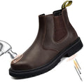 NOLINSHIELD Mens Steel Toe Work Boots Slip On Chelsea Safety Shoes