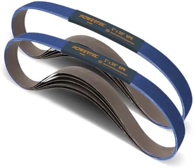 POWERTEC 1x30 Sanding Belts, 12PK, 24 Grit Zirconia 1 x 30 inch Sanding Belts for Belt Grinder, Belt and Disc Sander, Knife Sharpening, Woodworking, Metalworking, Derusting (4130024Z-6-P2)