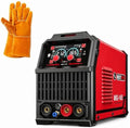 BESTMIG 165A MIG Welder 110V/220V Dual Voltage, 4 in 1 Gas & Gasless Flux Core Welder MIG/TIG/Stick Welding Machine with Multiprocess Synergy IGBT Inverter Welder, Includes Welding Helmet & Gloves