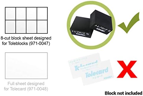 Eagle Abrasives, Inc. KOVAX Tolecut 191-1528 8-Cut Stickon Block Sheet, 70 mm W x 114 mm L, 2500 Grit, K-2500 Grade, Blue