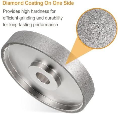 HARFINGTON Diamond Lapidary Wheel 6 Inch x 1 Inch Arbor Hole 150 Grit Grinding Wheels for Stone, Marble, Glass, Ceramics, Crystal, Carbide, Steel