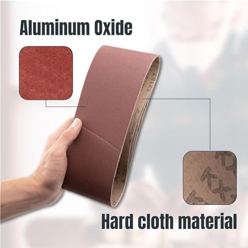 POWERTEC 4 x 24 Inch Sanding Belts, 30PK, 10 Each of 60 100 400 Grits, 4x24 Belt Sander Sanding Belts Assortment, Aluminum Oxide Sandpaper for Oscillating Belt Sander, Woodworking (110093)