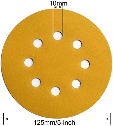 5-Inch 8-Hole Hook and Loop Sanding Discs 320-Grit, 200-Pack