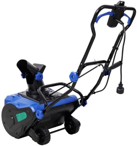 20inch Corded Electric Snow Thrower with LED,120V/60HZ,Black+Blue