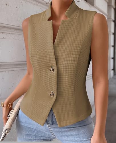 Mina Self Women's Sleeveless Sweater Vest,Knit Stretchy Dressy Casual Top