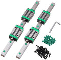 2Pcs Linear Guide Rail kit HGR25-500mm Linear Slide Rails with 4Pcs HGHCA25 HGH25 Linear Blocks Bearing + Dust Cover C6 + Socket Head Cap Screw for DIY CNC Routers Lathes Mills