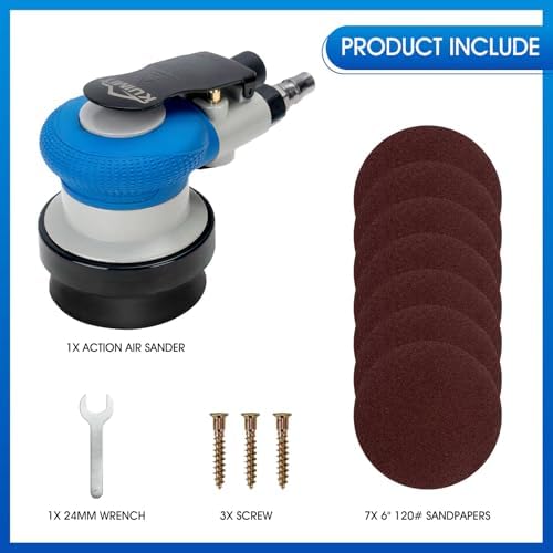 3-Inch Mini Air Sander | High-Speed 11,000 RPM Pneumatic Orbital Tool | Compact DA Sander for Auto Detailing, Spot Repair & Small Projects