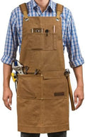 Woodworking Shop Apron for Men, Waxed Canvas Work Tool Apron for Carpenter