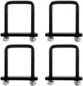 4 Pack Square U-Bolt for Trailer- Fits 3.5 Inch Wide Leaf Springs, Galvanized Steel Clamp Set, Secure Fit for Truck, Boat and Trailers, Black