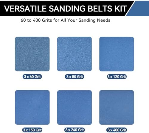 4x36 Inch Sanding Belts 18 Pcs 6 Grits Sizes (3 Each of 60/80/120/150/240/400 Grits) Heavy Duty Belt Sander Zirconia Belt Sander Paper for Wood, Metal, Stainless Steel, Cars, and Furniture