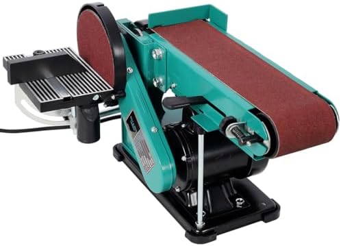 Direct Drive Bench Belt Sander, 4 x 36 in Belt & 6 in. Disc Sander with Steel Base, 2Pcs Sandpapers Included, 3/4HP Direct-drive Motor and Portable Al Base, for Metalworking Sharpening Grinding